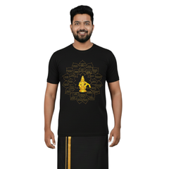 BestyPop Men’s Graphic Print Round Neck T-Shirt- Ayyappan (170 GSM single jersey)