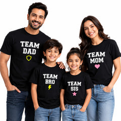 Family Team Matching Round Neck T-Shirt for Dad – Team Dad - (170 GSM) single jersey