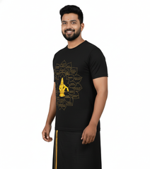 BestyPop Men’s Graphic Print Round Neck T-Shirt- Ayyappan (170 GSM single jersey)