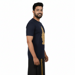 BestyPop Men’s Graphic Print Round Neck T-Shirt- Ayyappan (170 GSM single jersey)