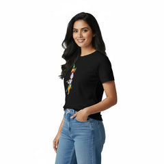 BestyPop Women’s Graphic Print Round Neck T-Shirt- Krishna (170 GSM single jersey)