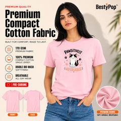 Cat Lover's Round Neck T-Shirts For Women - Pawsitively - (170 GSM) single jersey