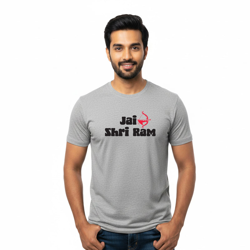 BestyPop Men’s Graphic Print Round Neck T-Shirt- Jai Shree Ram (170 GSM single jersey)