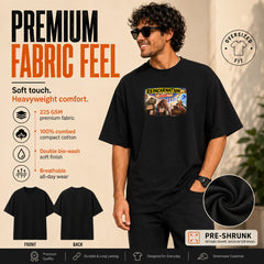 Freethinker | Arif Men's Reincarnation Crew neck Oversized T-Shirt - (225 GSM heavyweight fabric)