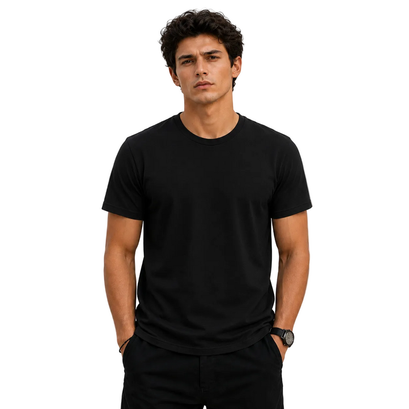 Men’s Plain Round Neck T-Shirt - 190 GSM Single Jersey