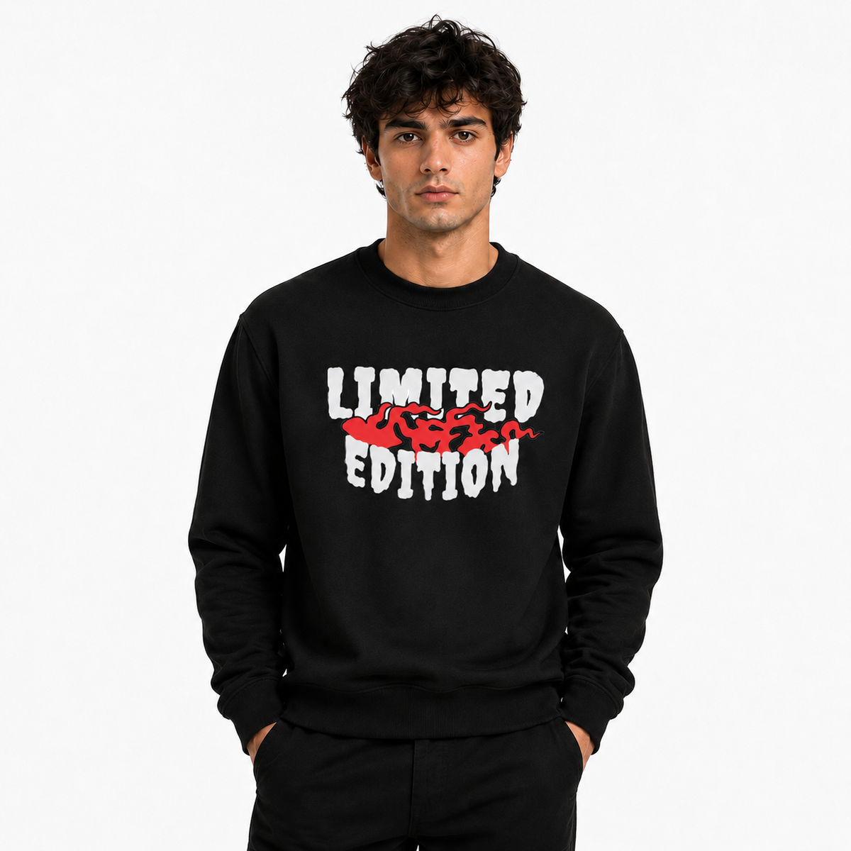 BestyPop Men’s Graphic Print Round Neck Sweatshirt - 270 GSM