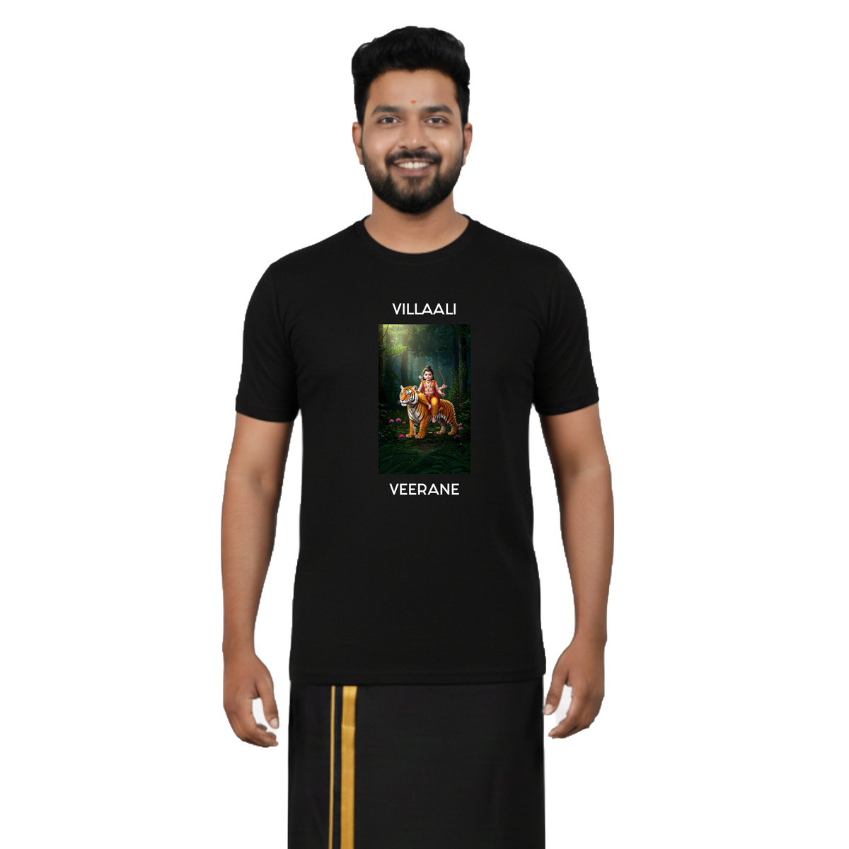 BestyPop Men’s Graphic Print Round Neck T-Shirt- Ayyappan (170 GSM single jersey)