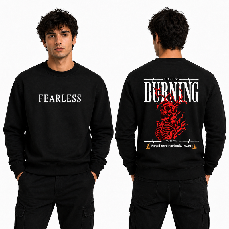 BestyPop Men’s Graphic Print Round Neck Sweatshirt - 270 GSM