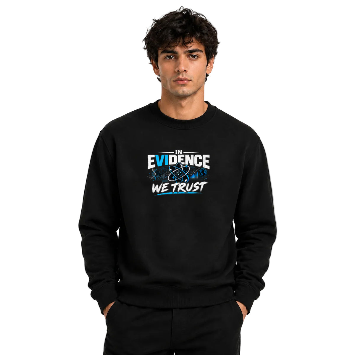 Freethinker | Arif  Men's Evidence We Trust Sweatshirt full sleeve - (270 GSM, unbrushed)