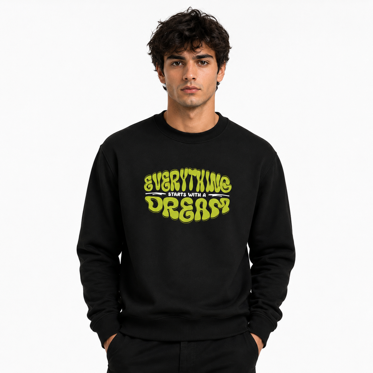 BestyPop Men’s Graphic Print Round Neck Sweatshirt - 270 GSM