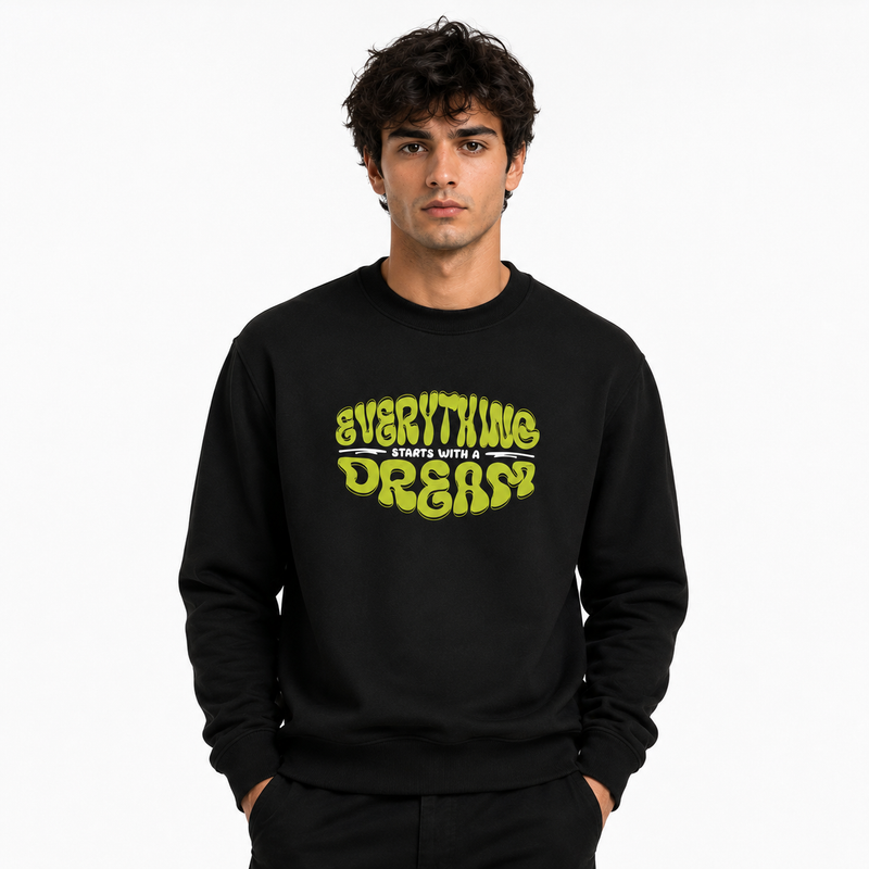 BestyPop Men’s Graphic Print Round Neck Sweatshirt - 270 GSM