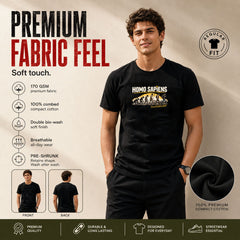 Freethinker | Arif Men's Homosapiens Crew Neck T-Shirt - (170 GSM single jersey)