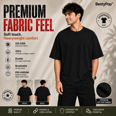 BestyPop Men’s Oversized Plain T-Shirt