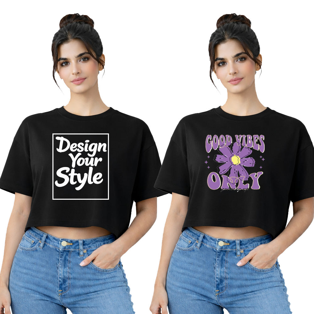 BestyPop Women’s Oversized  Crop Top-Customize