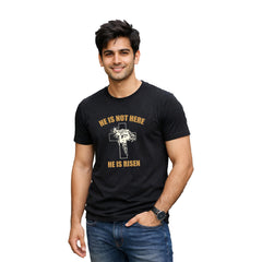BestyPop Men’s Graphic Print Round Neck T-Shirt-Jesus(170 GSM single jersey)