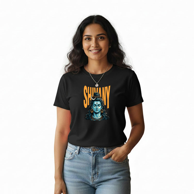 BestyPop Women’s Graphic Print Round Neck T-Shirt - Shivan (170 GSM single jersey)