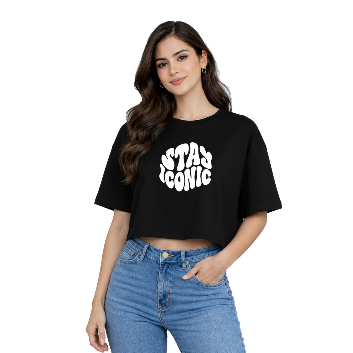 BestyPop Women’s Oversized Half Sleeve Crop Top