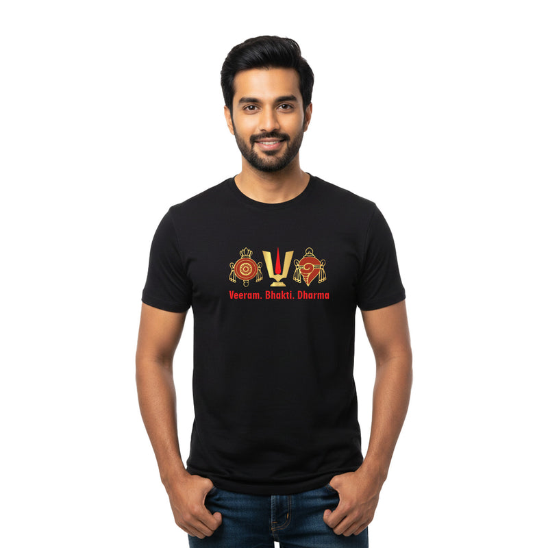 BestyPop Men’s Graphic Print Round Neck T-Shirt-Tirupathi Balaji (170 GSM single jersey)