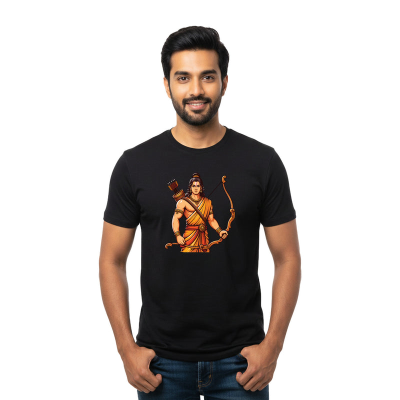 BestyPop Men’s Graphic Print Round Neck T-Shirt- Jai Shree Ram (170 GSM single jersey)