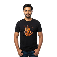 BestyPop Men’s Graphic Print Round Neck T-Shirt- Jai Shree Ram (170 GSM single jersey)