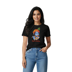 BestyPop Women’s Graphic Print Round Neck T-Shirt- Krishna (170 GSM single jersey)