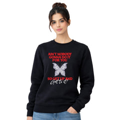 BestyPop Women’s Graphic Print Round Neck Sweatshirt - 270 GSM