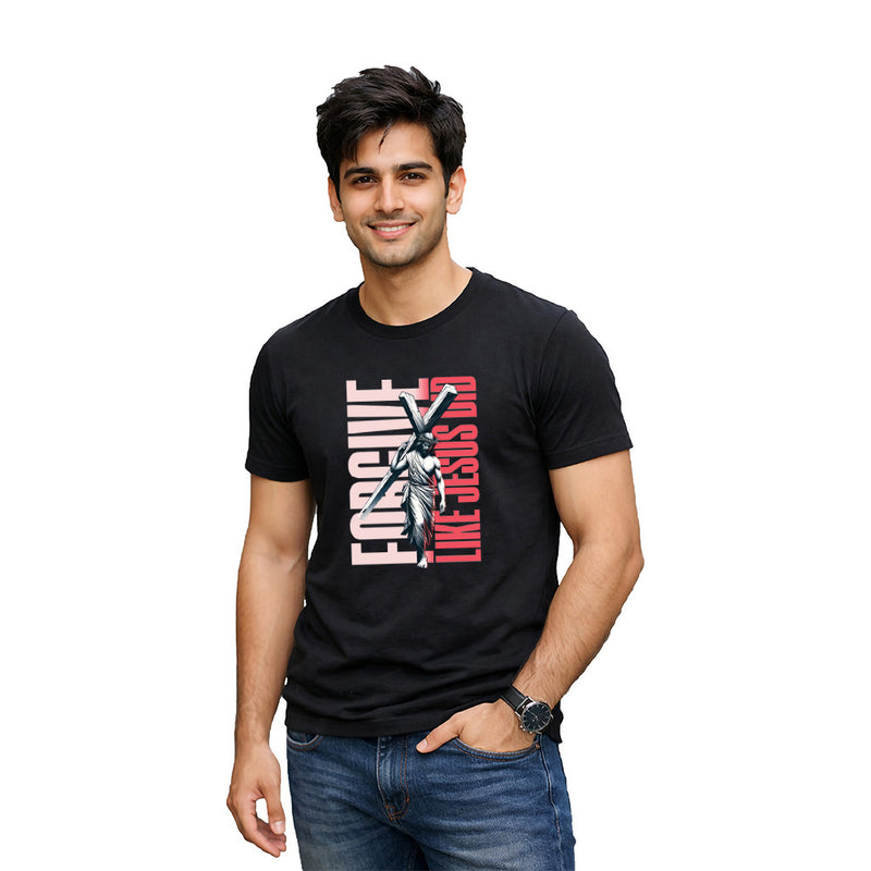 BestyPop Men’s Graphic Print Round Neck T-Shirt-Jesus(170 GSM single jersey)