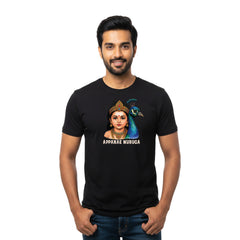 BestyPop Men’s Graphic Print Round Neck T-Shirt- Murugan (170 GSM single jersey)
