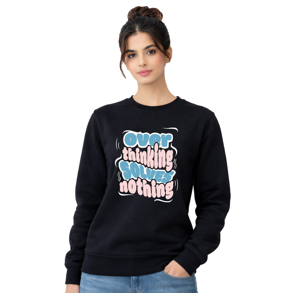 BestyPop Women’s Graphic Print Round Neck Sweatshirt - 270 GSM
