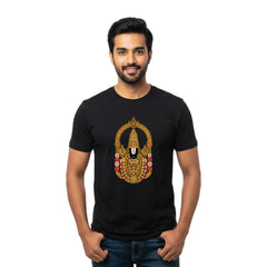 BestyPop Men’s Graphic Print Round Neck T-Shirt-Tirupathi Balaji (170 GSM single jersey)