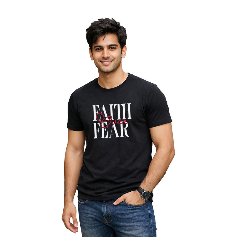 BestyPop Men’s Graphic Print Round Neck T-Shirt-Jesus(170 GSM single jersey)