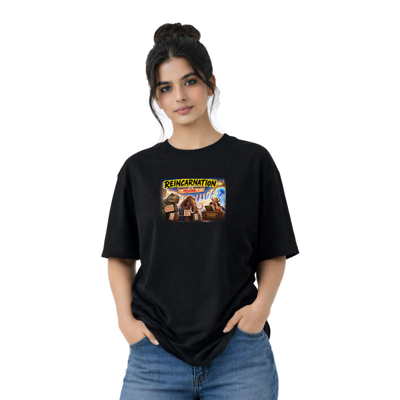 Freethinker | Arif Women's Reincarnation Crew neck Oversized T-Shirt - (225 GSM heavyweight fabric)