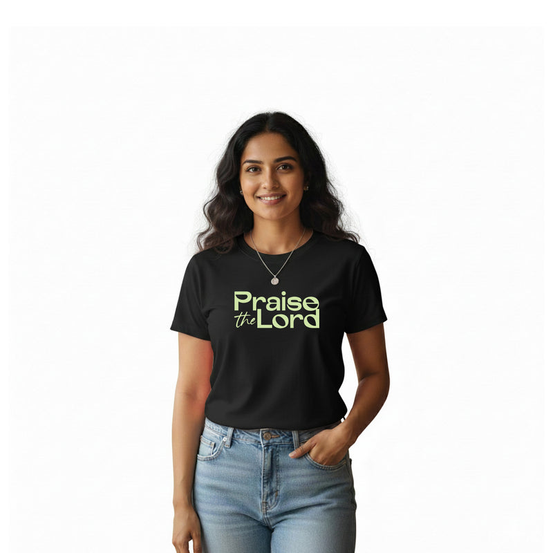 BestyPop Women’s Graphic Print Round Neck T-Shirt-Jesus(170 GSM single jersey)