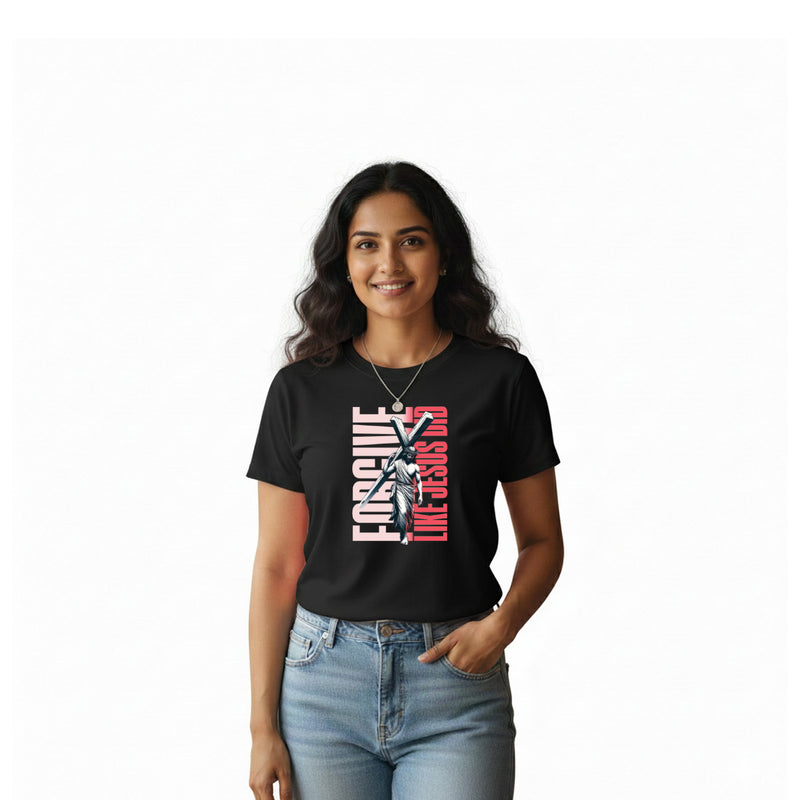 BestyPop Women’s Graphic Print Round Neck T-Shirt-Jesus(170 GSM single jersey)