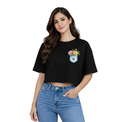 BestyPop Women’s Oversized Half Sleeve Crop Top