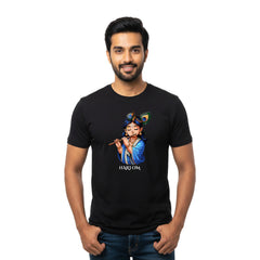 BestyPop Men’s Graphic Print Round Neck T-Shirt- Krishna (170 GSM single jersey)