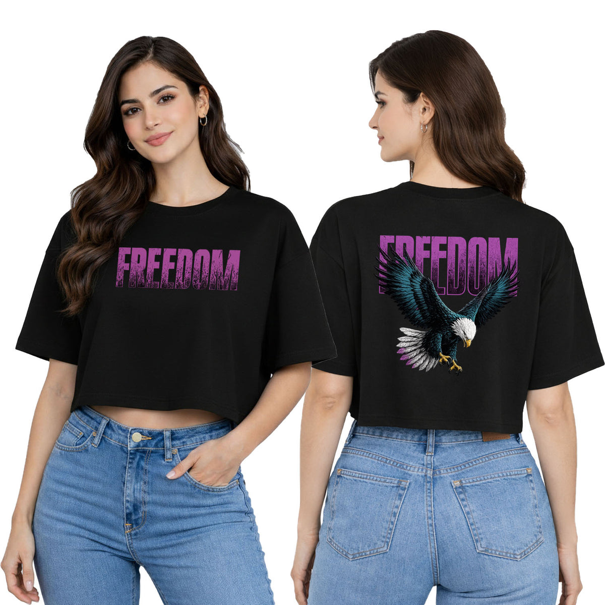 BestyPop Women’s Oversized Half Sleeve Crop Top - 220 GSM