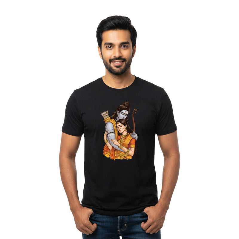 BestyPop Men’s Graphic Print Round Neck T-Shirt- Jai Shree Ram (170 GSM single jersey)