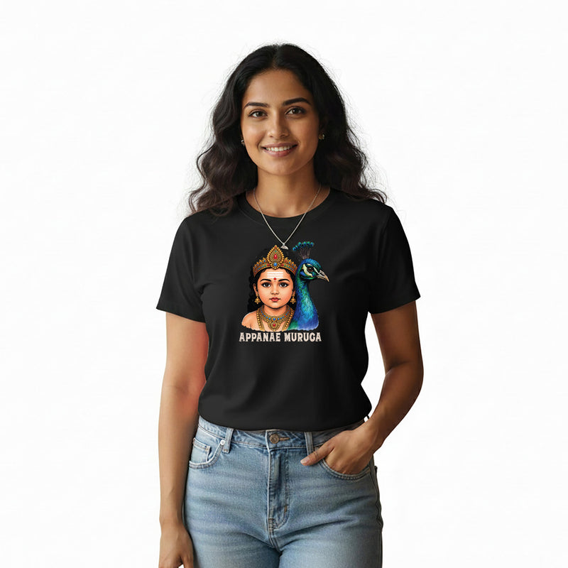 BestyPop Women’s Graphic Print Round Neck T-Shirt- Murugan (170 GSM single jersey)