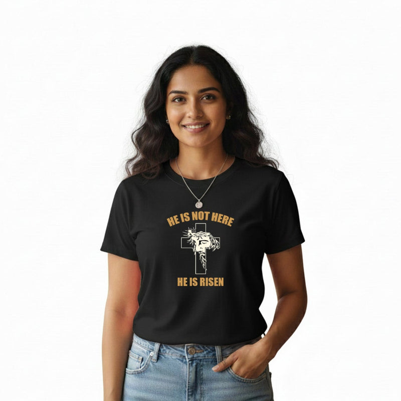 BestyPop Women’s Graphic Print Round Neck T-Shirt-Jesus(170 GSM single jersey)