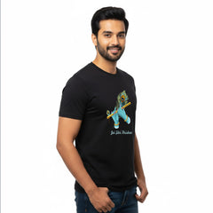 BestyPop Men’s Graphic Print Round Neck T-Shirt- Krishna (170 GSM single jersey)