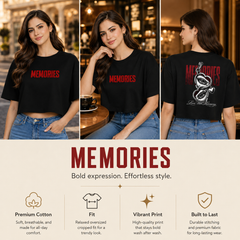 BestyPop Women’s Oversized Half Sleeve Crop Top - 220 GSM