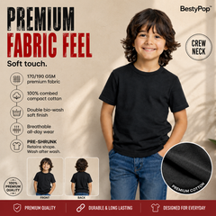 BestyPop Boy’s Plain Round Neck T-Shirt