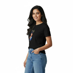 BestyPop Women’s Graphic Print Round Neck T-Shirt- Krishna (170 GSM single jersey)