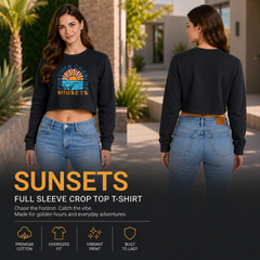 BestyPop Women’s Oversized full Sleeve Crop Top