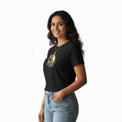 BestyPop Women’s Graphic Print Round Neck T-Shirt- Jai Shree Ram (170 GSM single jersey)