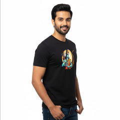 BestyPop Men’s Graphic Print Round Neck T-Shirt- Jai Shree Ram (170 GSM single jersey)