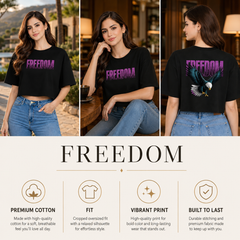 BestyPop Women’s Oversized Half Sleeve Crop Top - 220 GSM