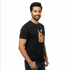 BestyPop Men’s Graphic Print Round Neck T-Shirt- Jai Shree Ram (170 GSM single jersey)