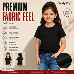 BestyPop Girl’s Plain Round Neck T-Shirt